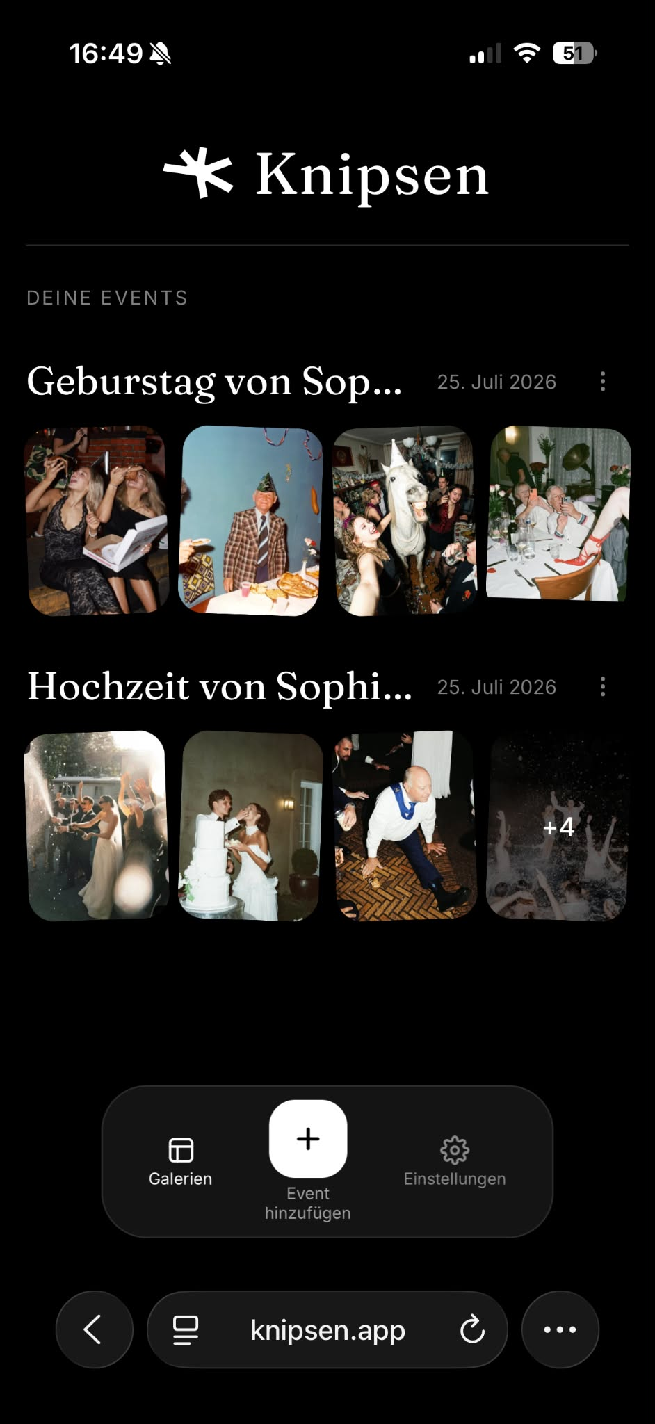 Fotovorschau in der Knipsen-App
