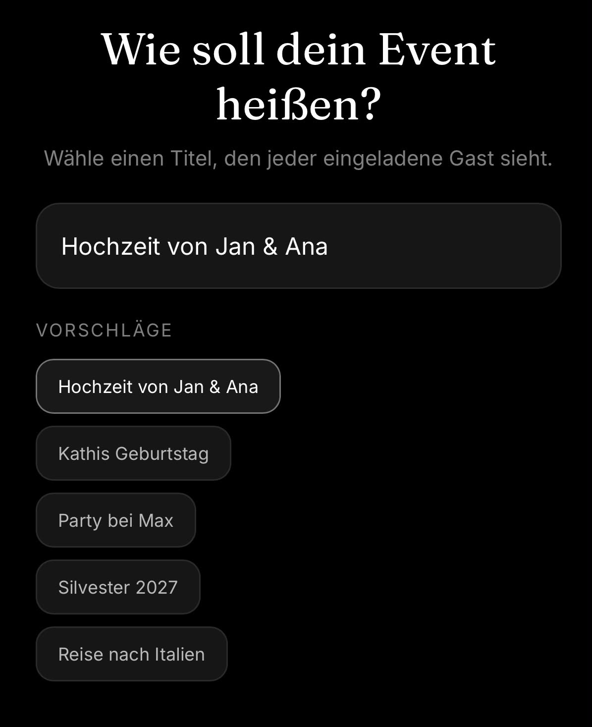 Event erstellen in der Knipsen-App