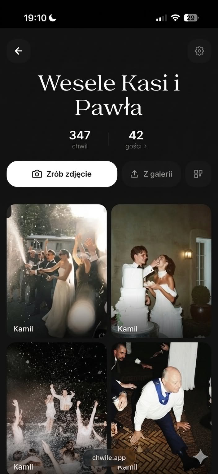 Hochzeitsfotogalerie in der Knipsen-App